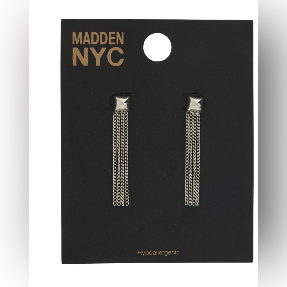 Madden‎ NYC Silver Chain Dangle Earrings! NEW!